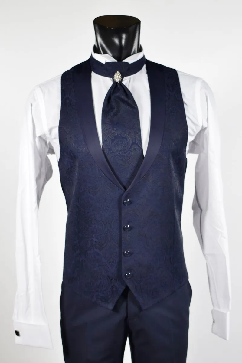 Abito blu slim fit musani milano modello alla coreana
