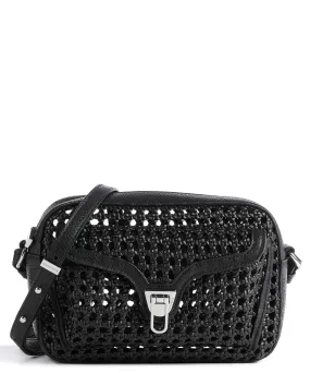  Coccinelle Beat Eco Woven Borsa a tracolla pelle granulata nero  