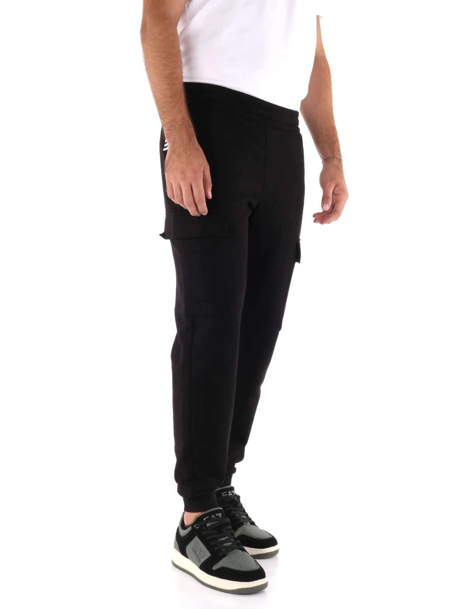 EA7 – PANTALONE CON TASCHE FELPATO