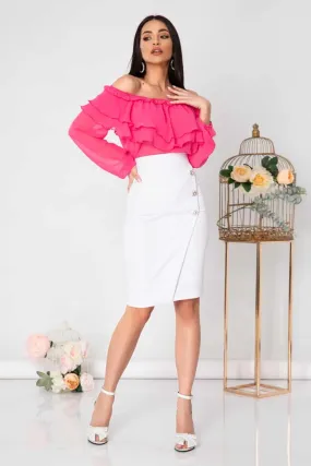 Elegante gonna aderente di colore bianco