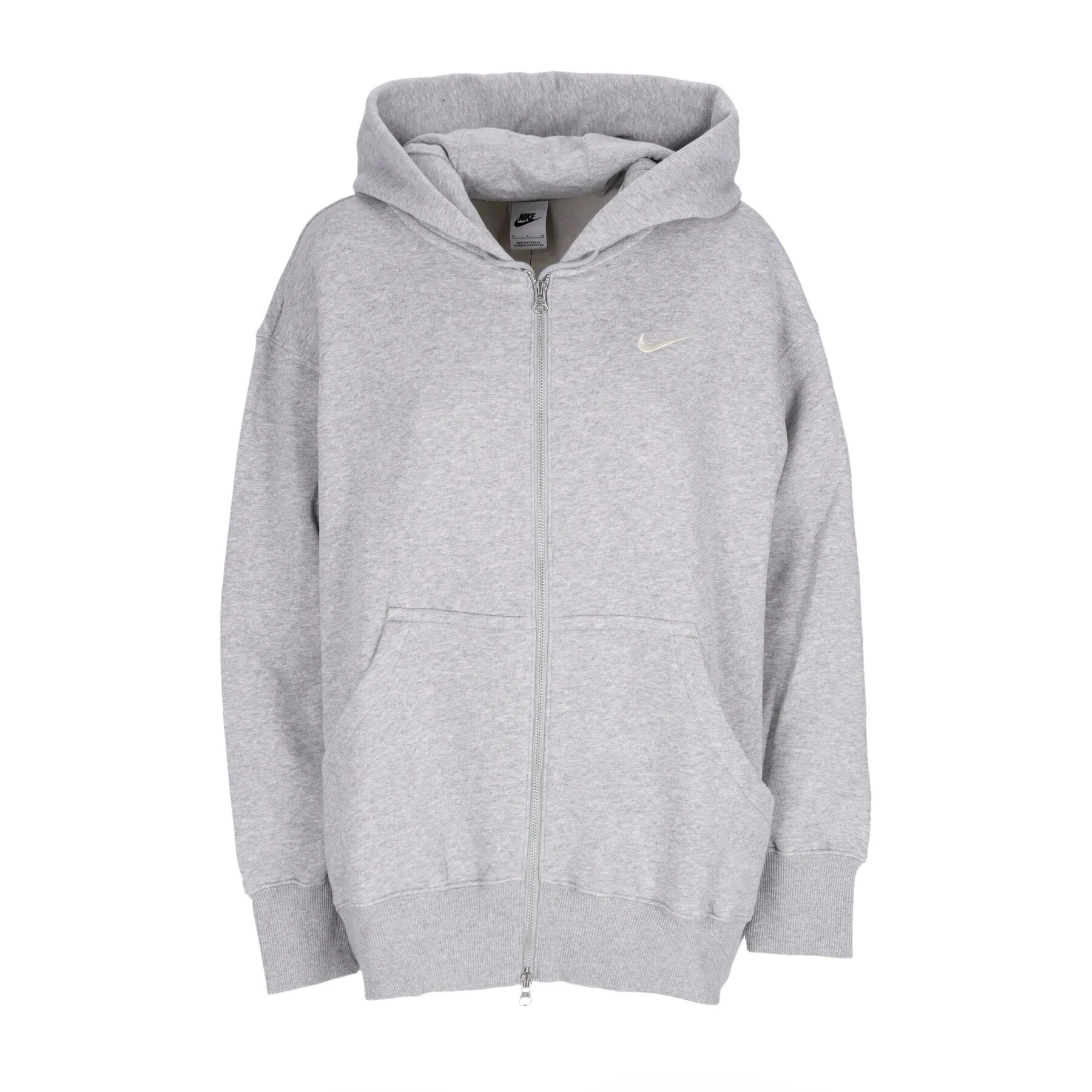 Felpa Cappuccio Zip Donna W Phoenix Fleece Hoodie Dk Grey Heather/sail
