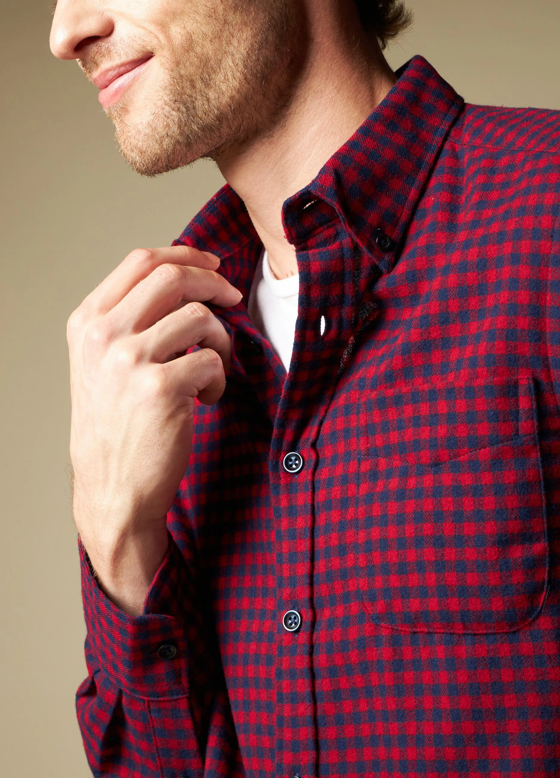 J. HART & BROS  Camicia check in flanella uomo