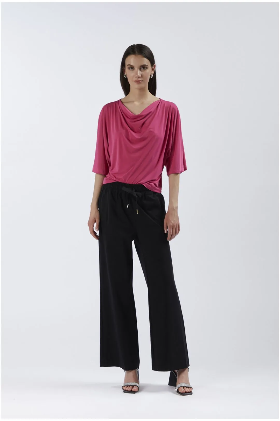 pantaloni con cinturino elasticato nero